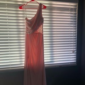 David’s Bridal Bridesmaid Dresses in color Petal.